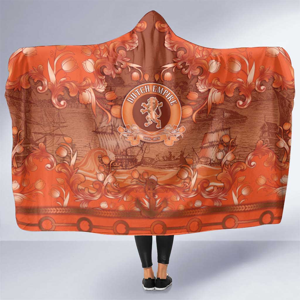 Dutch Empire Hooded Blanket Tulip Ornaments Vintage Style - Wonder Print Shop