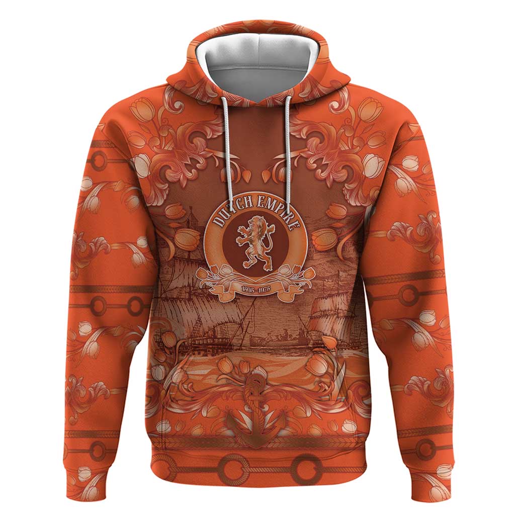 Personalized Dutch Empire Hoodie Tulip Ornaments Vintage Style - Wonder Print Shop