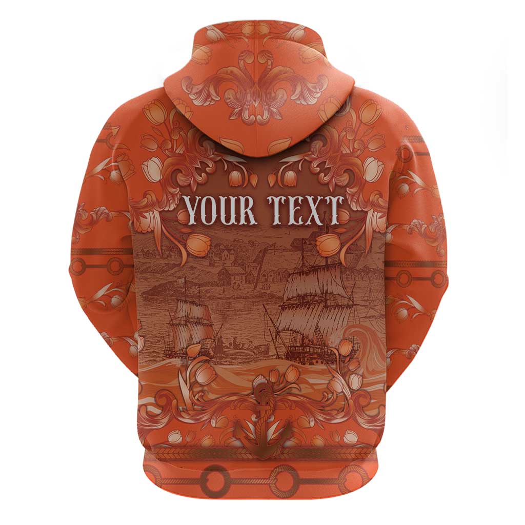 Personalized Dutch Empire Hoodie Tulip Ornaments Vintage Style - Wonder Print Shop