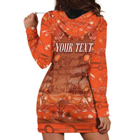 Personalized Dutch Empire Hoodie Dress Tulip Ornaments Vintage Style - Wonder Print Shop