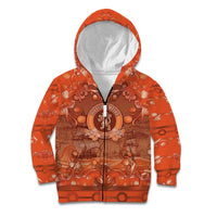 Personalized Dutch Empire Kid Hoodie Tulip Ornaments Vintage Style - Wonder Print Shop