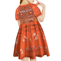 Personalized Dutch Empire Kid Short Sleeve Dress Tulip Ornaments Vintage Style - Wonder Print Shop