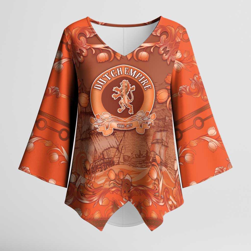 Personalized Dutch Empire Kimono Sleeve Blouse Tulip Ornaments Vintage Style - Wonder Print Shop