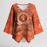 Personalized Dutch Empire Kimono Sleeve Blouse Tulip Ornaments Vintage Style - Wonder Print Shop