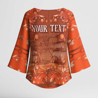 Personalized Dutch Empire Kimono Sleeve Blouse Tulip Ornaments Vintage Style - Wonder Print Shop
