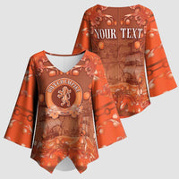 Personalized Dutch Empire Kimono Sleeve Blouse Tulip Ornaments Vintage Style - Wonder Print Shop