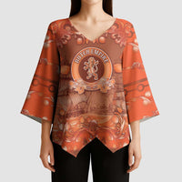 Personalized Dutch Empire Kimono Sleeve Blouse Tulip Ornaments Vintage Style - Wonder Print Shop
