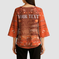 Personalized Dutch Empire Kimono Sleeve Blouse Tulip Ornaments Vintage Style - Wonder Print Shop