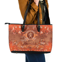 Dutch Empire Leather Tote Bag Tulip Ornaments Vintage Style - Wonder Print Shop