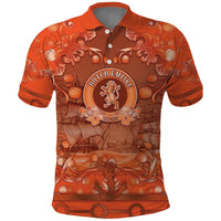 Personalized Dutch Empire Polo Shirt Tulip Ornaments Vintage Style - Wonder Print Shop