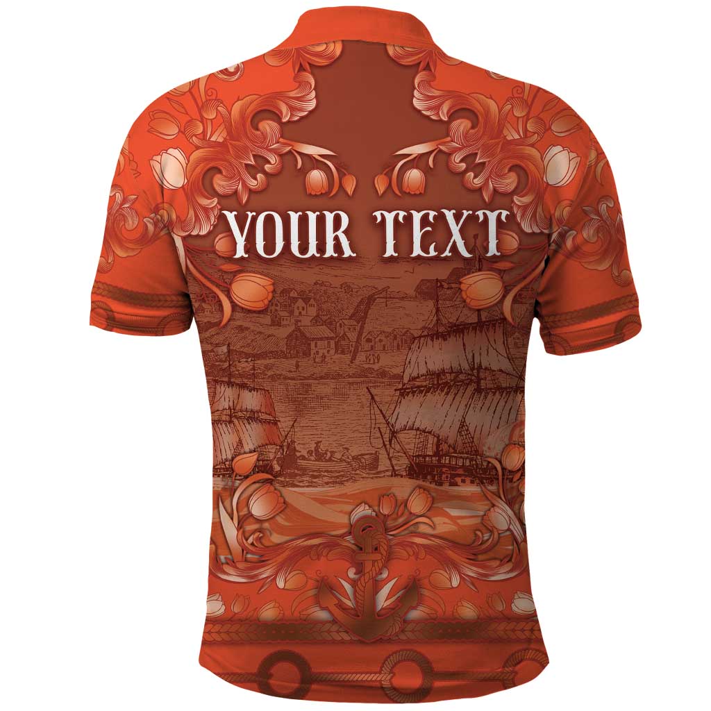 Personalized Dutch Empire Polo Shirt Tulip Ornaments Vintage Style - Wonder Print Shop