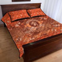Dutch Empire Quilt Bed Set Tulip Ornaments Vintage Style - Wonder Print Shop