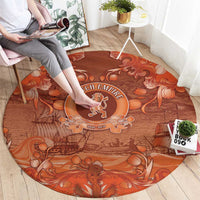 Dutch Empire Round Carpet Tulip Ornaments Vintage Style - Wonder Print Shop