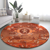 Dutch Empire Round Carpet Tulip Ornaments Vintage Style - Wonder Print Shop