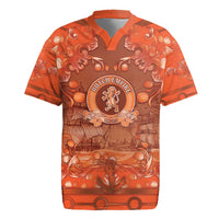 Personalized Dutch Empire Rugby Jersey Tulip Ornaments Vintage Style - Wonder Print Shop