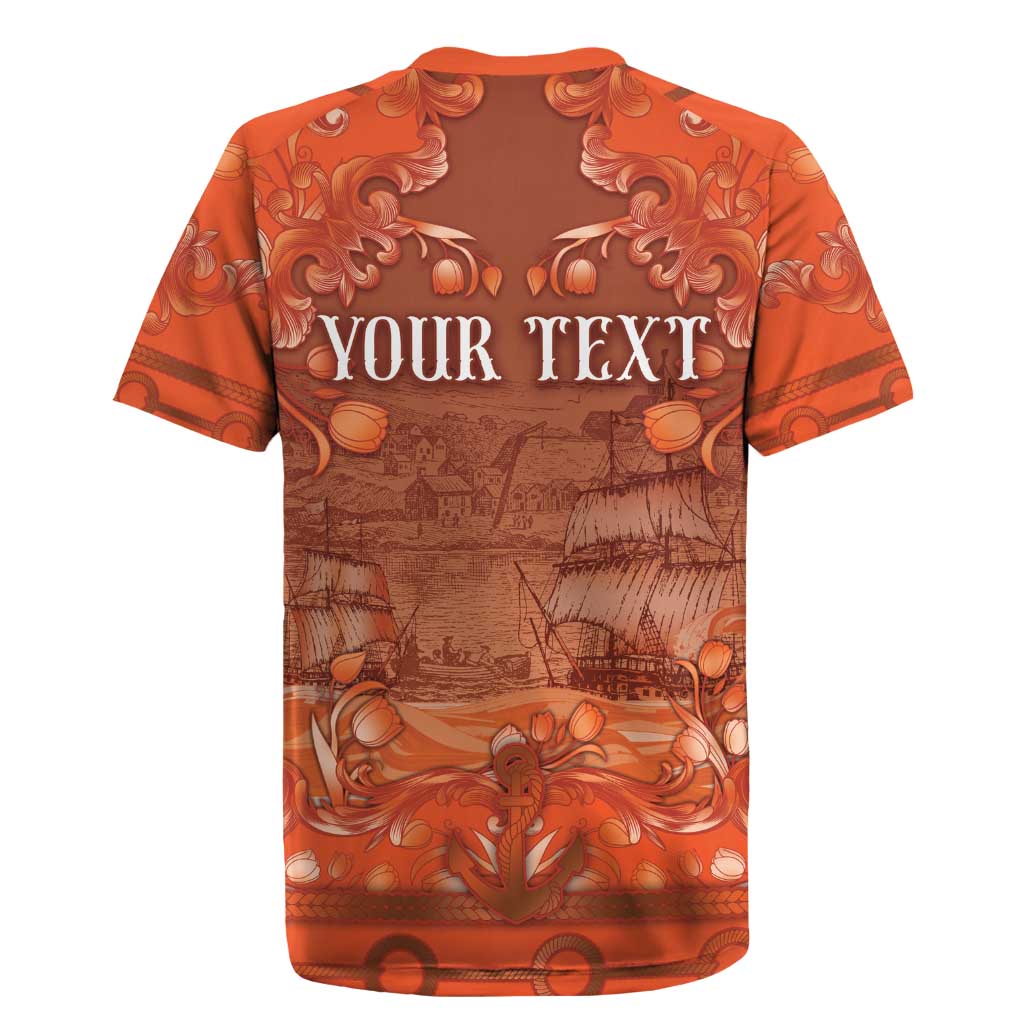 Personalized Dutch Empire Rugby Jersey Tulip Ornaments Vintage Style - Wonder Print Shop