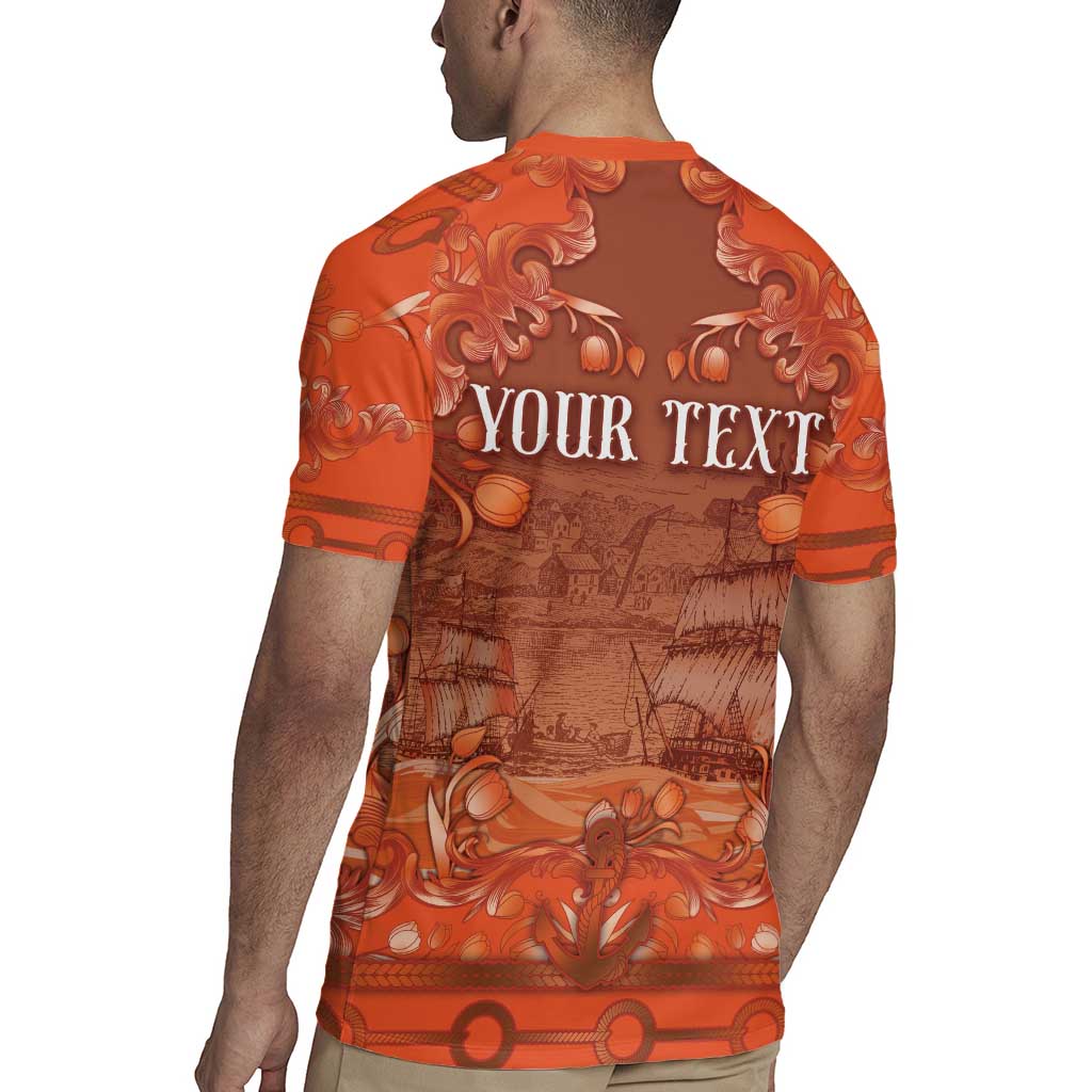 Personalized Dutch Empire Rugby Jersey Tulip Ornaments Vintage Style - Wonder Print Shop