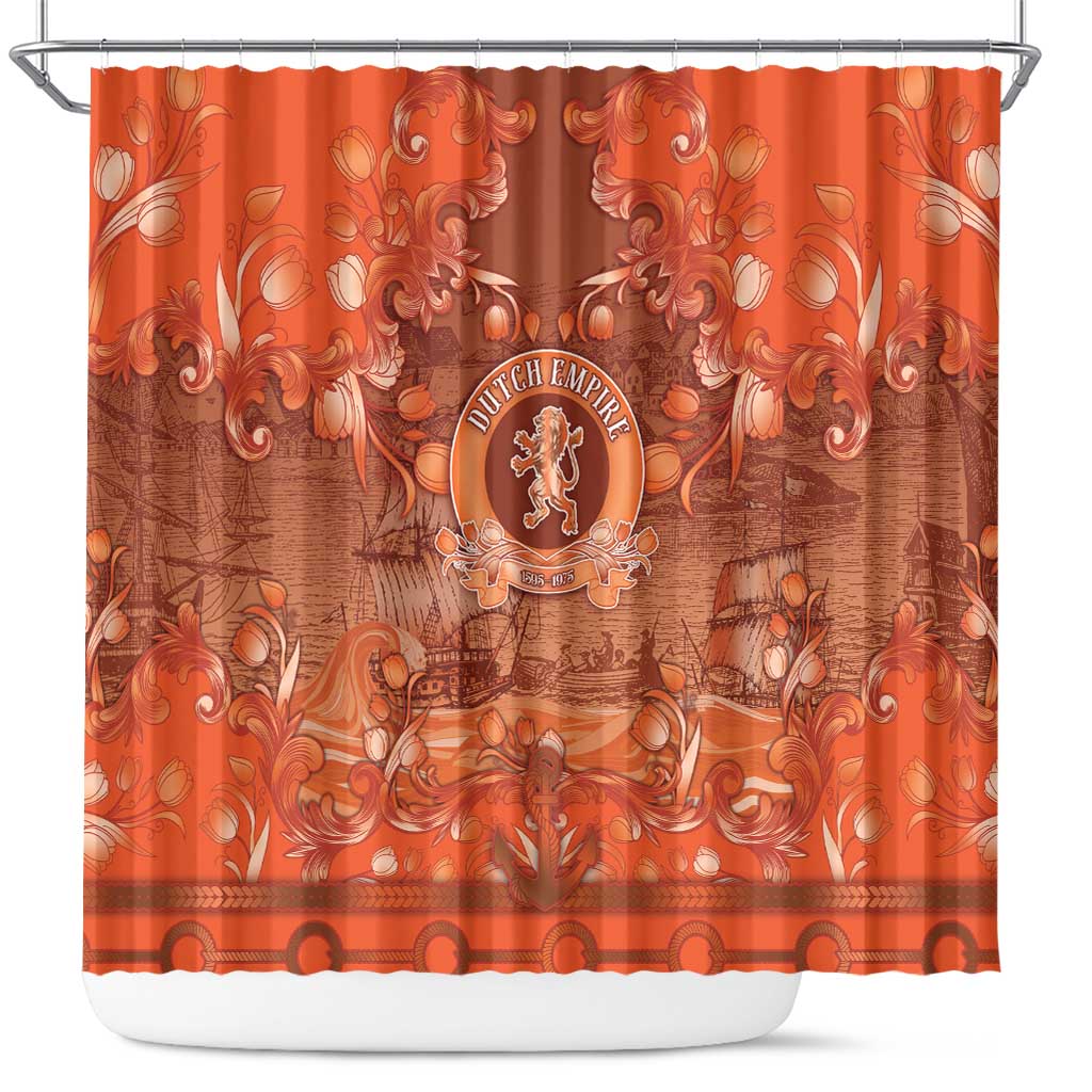 Dutch Empire Shower Curtain Tulip Ornaments Vintage Style - Wonder Print Shop