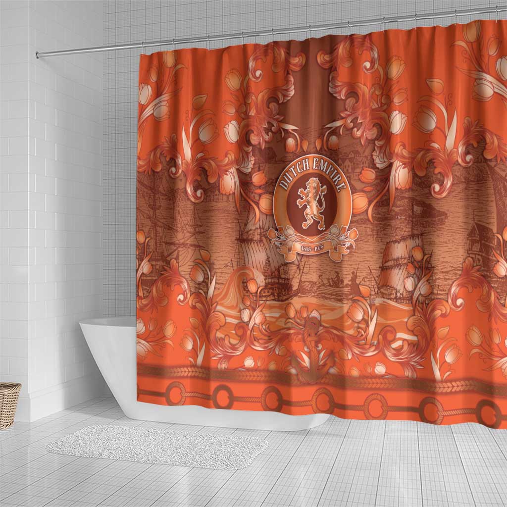 Dutch Empire Shower Curtain Tulip Ornaments Vintage Style - Wonder Print Shop