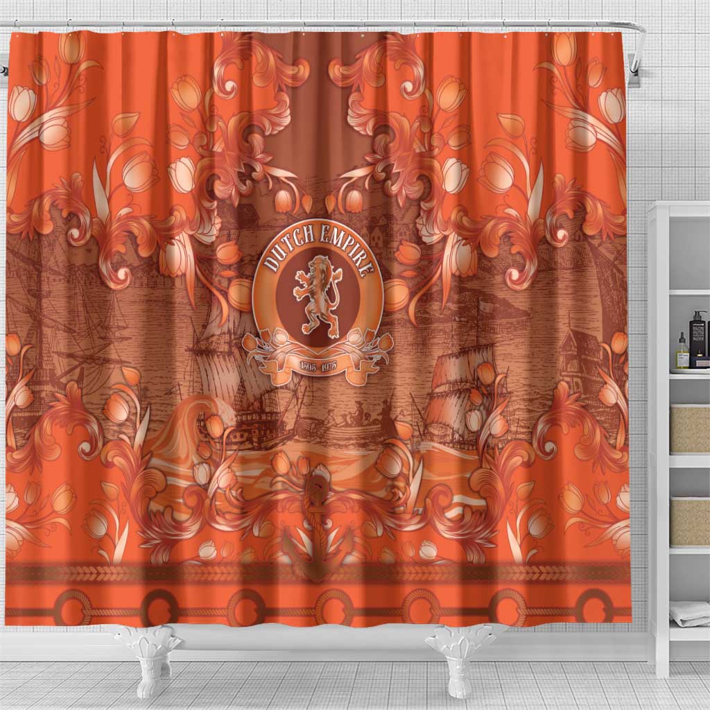 Dutch Empire Shower Curtain Tulip Ornaments Vintage Style - Wonder Print Shop