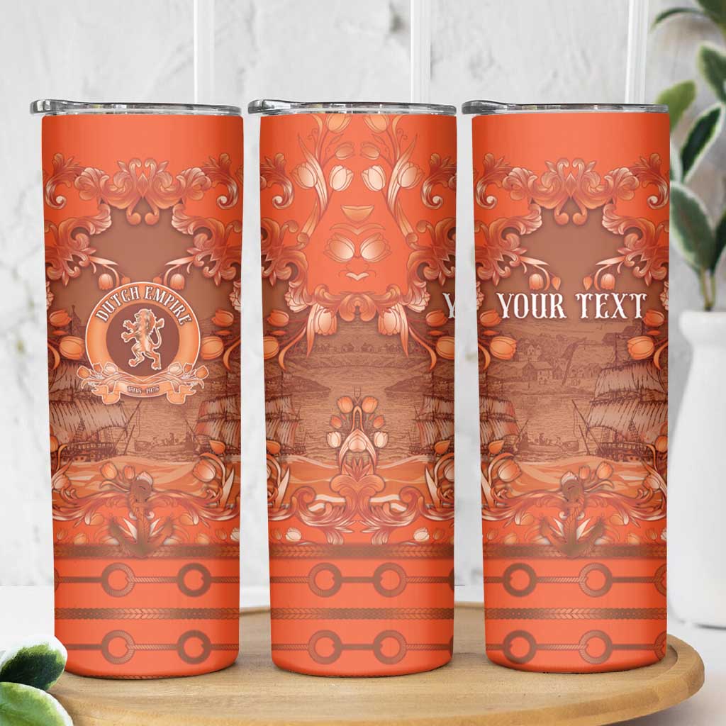 Personalized Dutch Empire Skinny Tumbler Tulip Ornaments Vintage Style - Wonder Print Shop