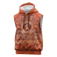 Personalized Dutch Empire Sleeveless Hoodie Tulip Ornaments Vintage Style - Wonder Print Shop