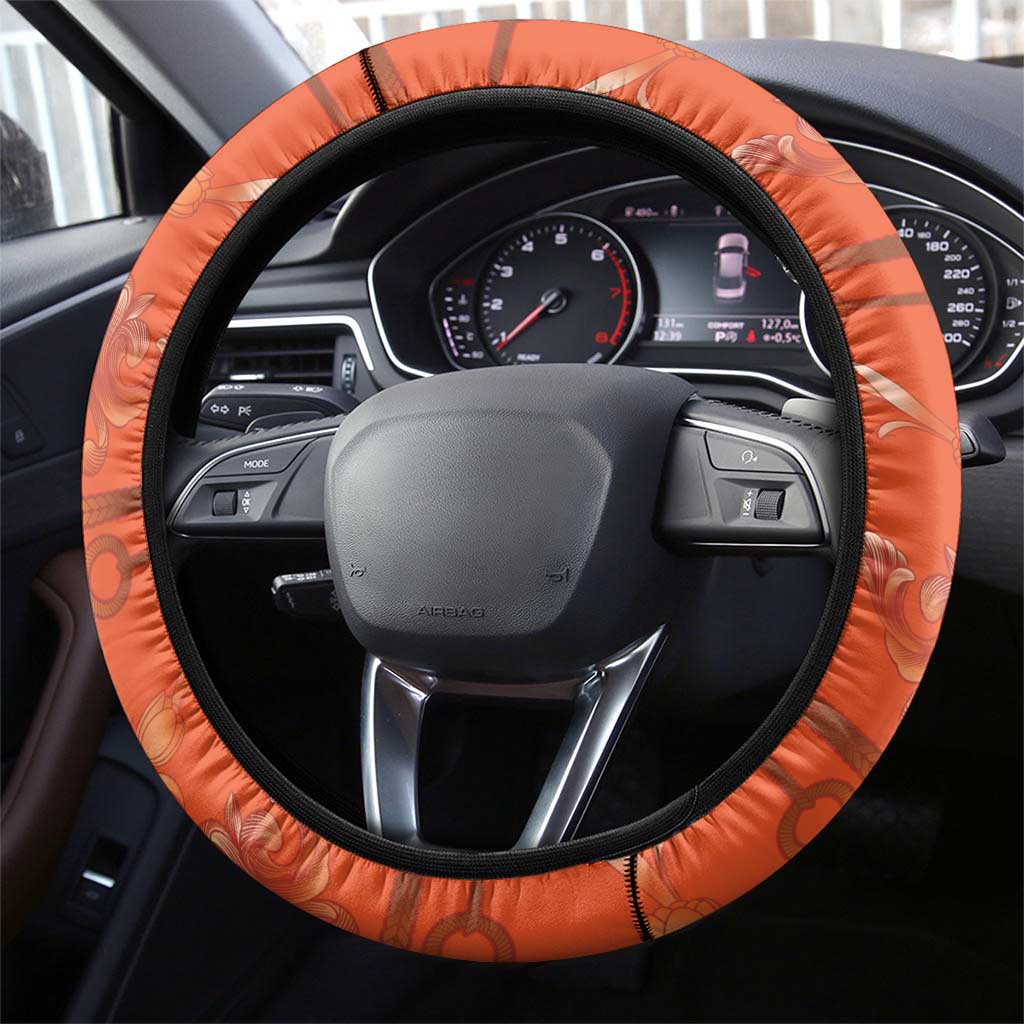 Dutch Empire Steering Wheel Cover Tulip Ornaments Vintage Style - Wonder Print Shop