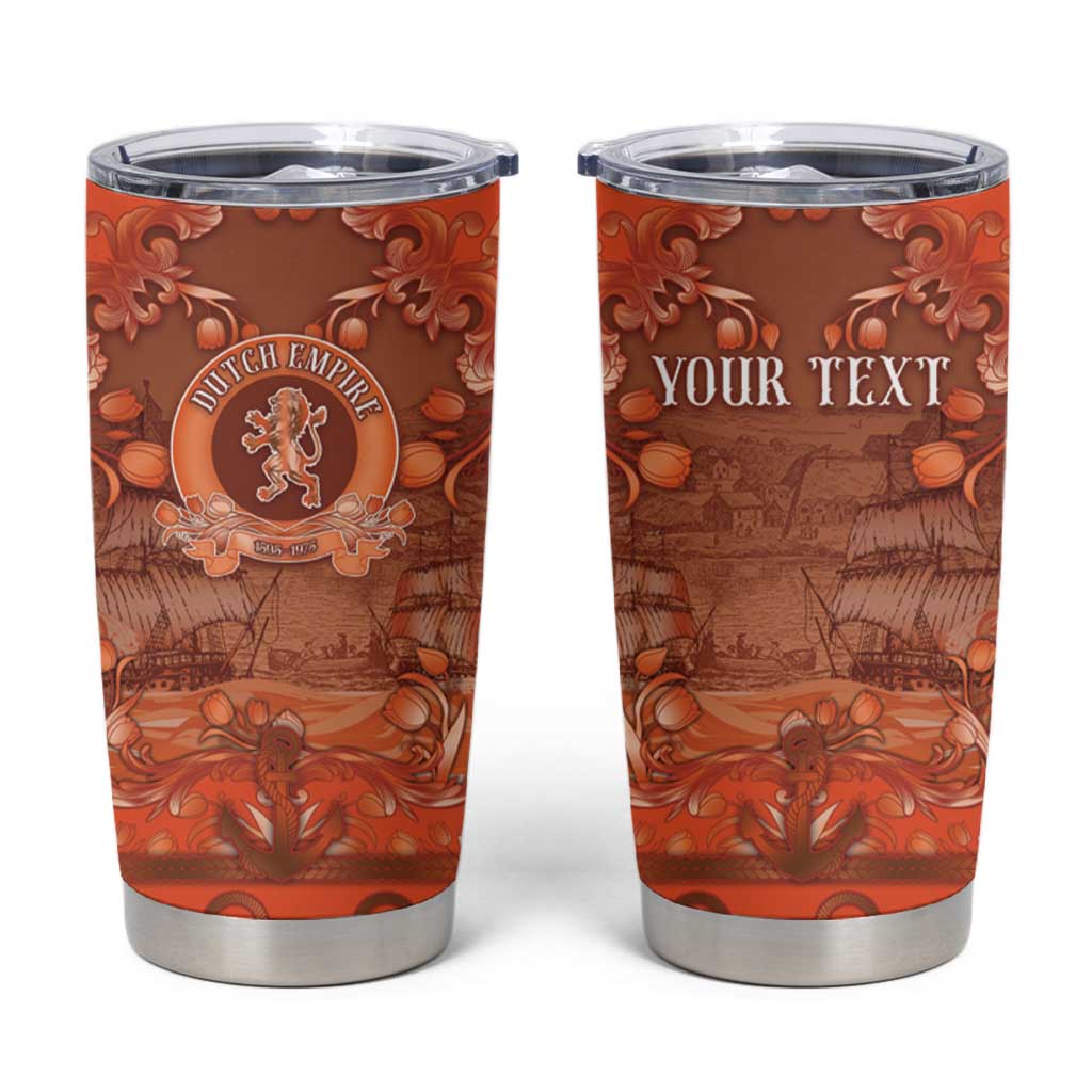 Personalized Dutch Empire Tumbler Cup Tulip Ornaments Vintage Style - Wonder Print Shop