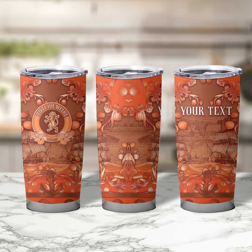 Personalized Dutch Empire Tumbler Cup Tulip Ornaments Vintage Style - Wonder Print Shop