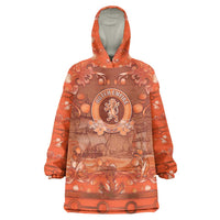 Personalized Dutch Empire Wearable Blanket Hoodie Tulip Ornaments Vintage Style - Wonder Print Shop
