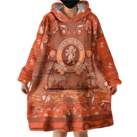 Personalized Dutch Empire Wearable Blanket Hoodie Tulip Ornaments Vintage Style - Wonder Print Shop