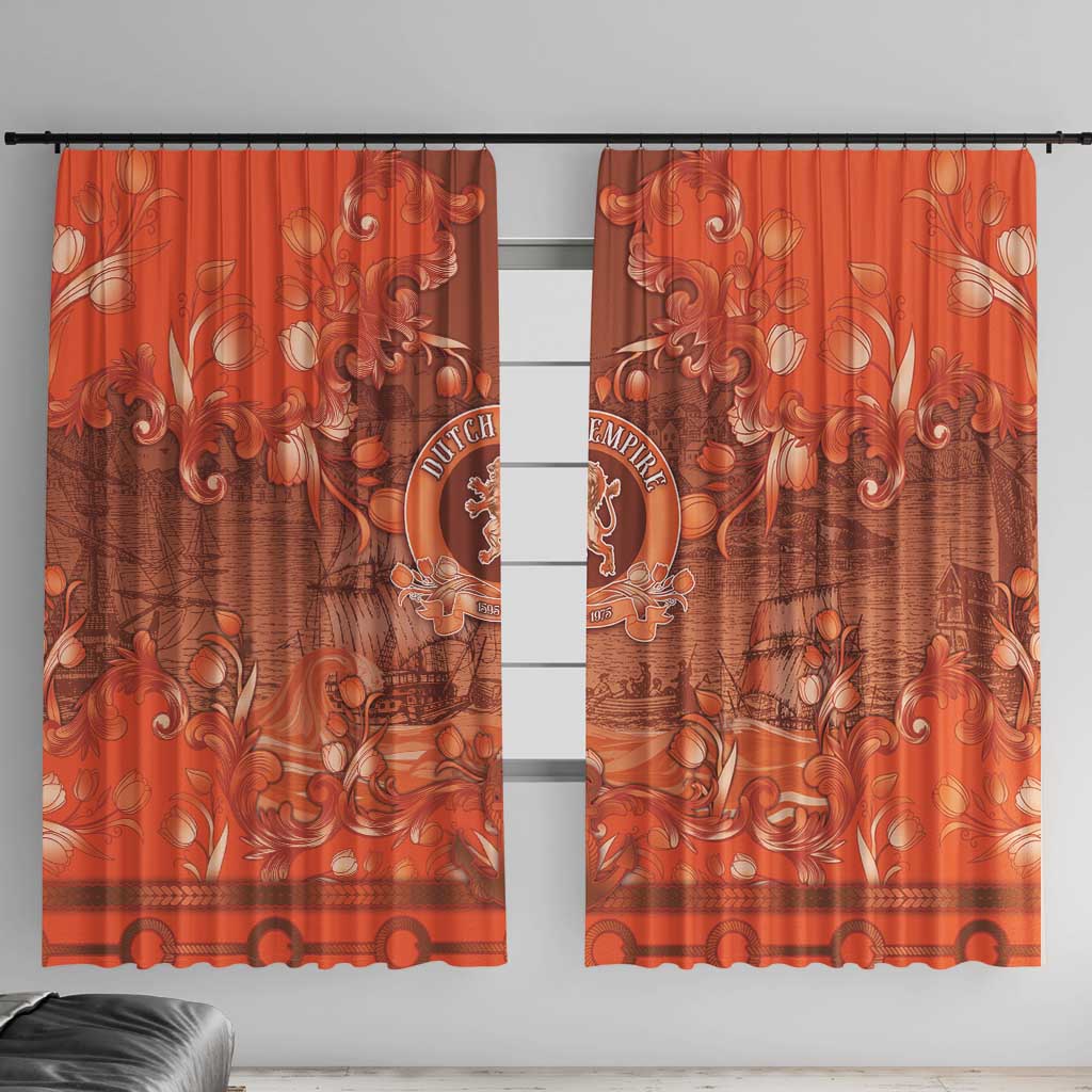 Dutch Empire Window Curtain Tulip Ornaments Vintage Style - Wonder Print Shop