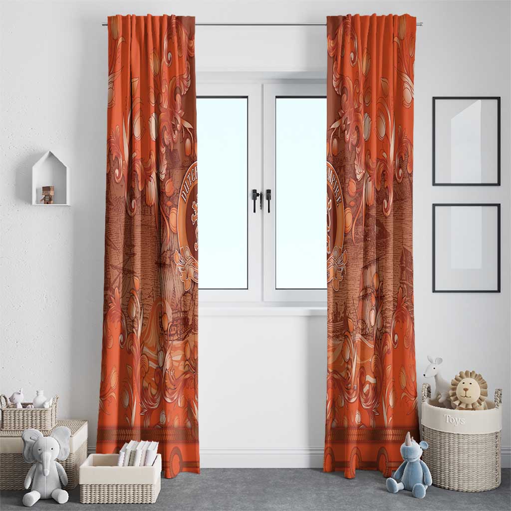 Dutch Empire Window Curtain Tulip Ornaments Vintage Style - Wonder Print Shop