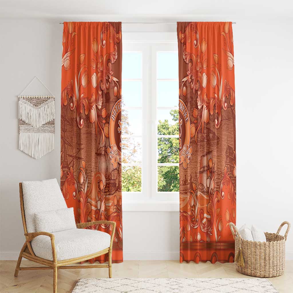 Dutch Empire Window Curtain Tulip Ornaments Vintage Style - Wonder Print Shop