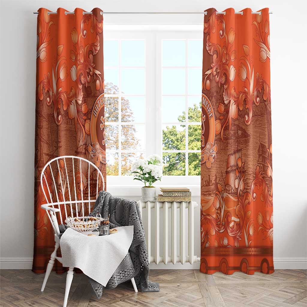 Dutch Empire Window Curtain Tulip Ornaments Vintage Style - Wonder Print Shop