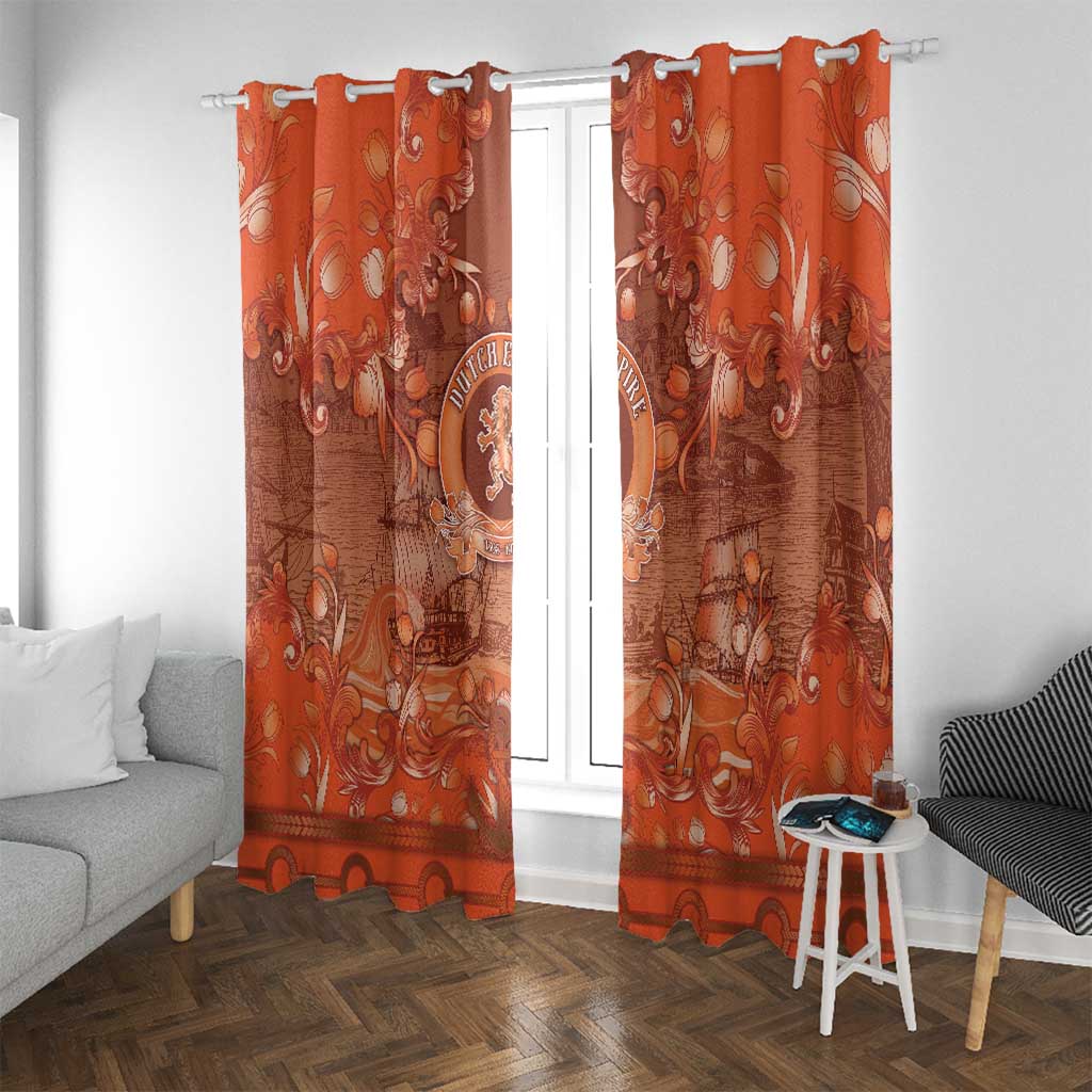 Dutch Empire Window Curtain Tulip Ornaments Vintage Style - Wonder Print Shop