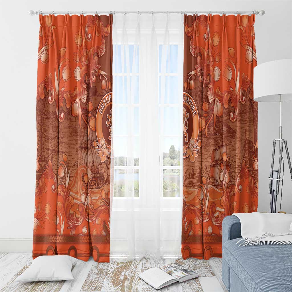 Dutch Empire Window Curtain Tulip Ornaments Vintage Style - Wonder Print Shop