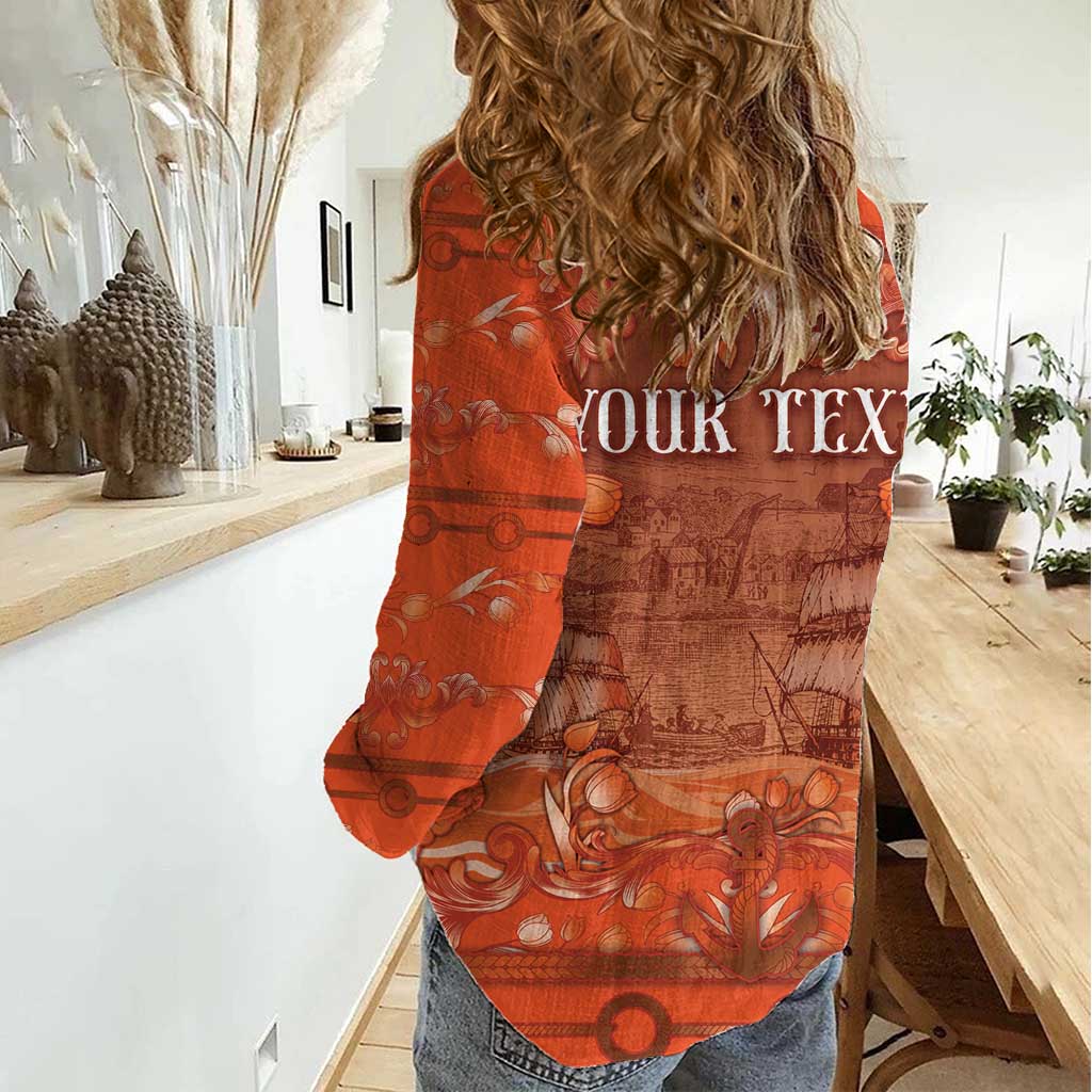 Personalized Dutch Empire Women Casual Shirt Tulip Ornaments Vintage Style - Wonder Print Shop