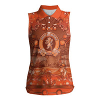 Personalized Dutch Empire Women Sleeveless Polo Shirt Tulip Ornaments Vintage Style - Wonder Print Shop