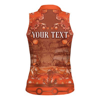 Personalized Dutch Empire Women Sleeveless Polo Shirt Tulip Ornaments Vintage Style - Wonder Print Shop