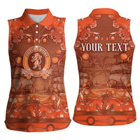 Personalized Dutch Empire Women Sleeveless Polo Shirt Tulip Ornaments Vintage Style - Wonder Print Shop