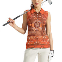 Personalized Dutch Empire Women Sleeveless Polo Shirt Tulip Ornaments Vintage Style - Wonder Print Shop