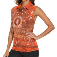 Personalized Dutch Empire Women Sleeveless Polo Shirt Tulip Ornaments Vintage Style - Wonder Print Shop