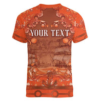 Personalized Dutch Empire Women V-Neck T-Shirt Tulip Ornaments Vintage Style - Wonder Print Shop