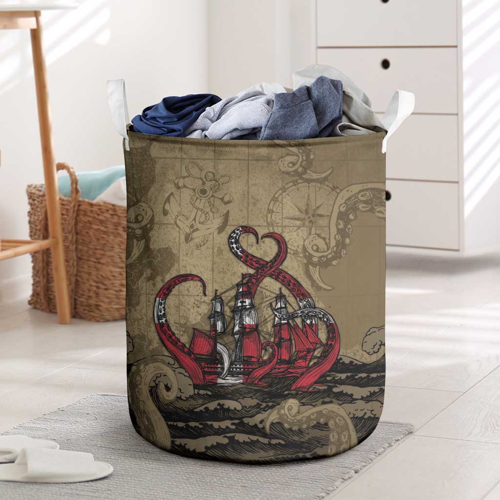 Danish Empire Laundry Basket Denmark Norway Union And Kraken - Wonder Print Shop