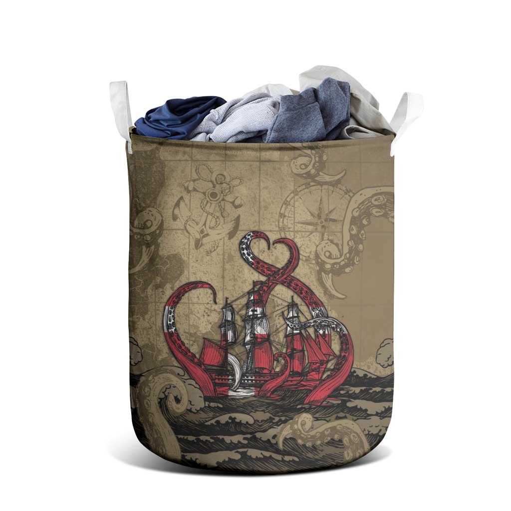 Danish Empire Laundry Basket Denmark Norway Union And Kraken - Wonder Print Shop