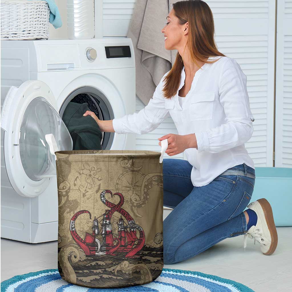Danish Empire Laundry Basket Denmark Norway Union And Kraken - Wonder Print Shop
