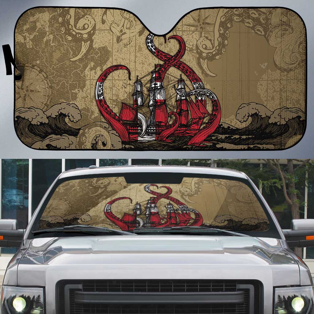 Danish Empire Auto Sun Shade Denmark Norway Union And Kraken - Wonder Print Shop