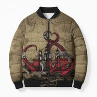 Danish Empire Bomber Puffer Jacket Denmark Norway Union And Kraken - Wonder Print Shop