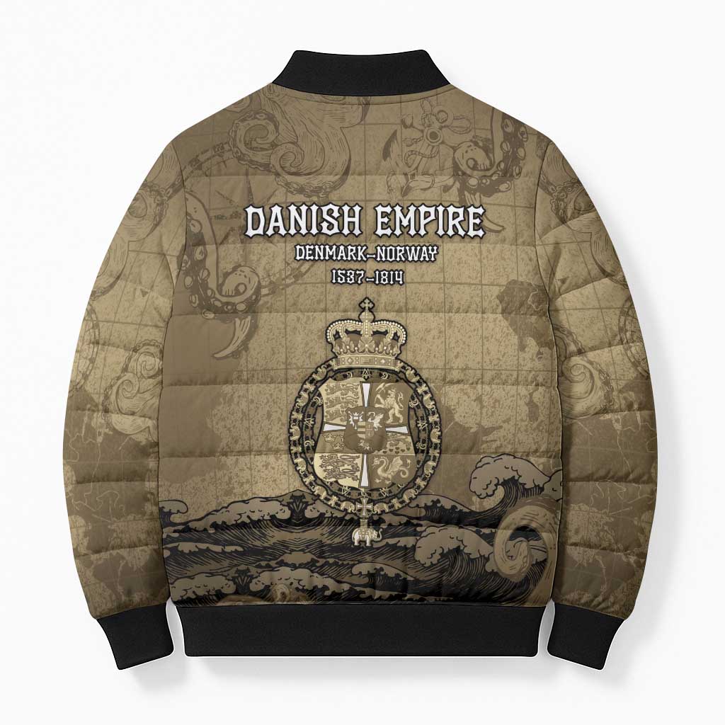 Danish Empire Bomber Puffer Jacket Denmark Norway Union And Kraken - Wonder Print Shop